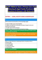 NR 601 Midterm Exam &vert; Primary Care of the &NewLine;Maturing & Aged Family Practicum &vert; &NewLine;Questions & Answers with Rationales