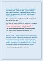 EMTALA EXAM ACTUAL EXAM 2026 &vert;&vert; MOST RECENT EXAM &NewLine;2026&vert;2027 ACTUAL COMPLETE REAL EXAM QUESTIONS            &NewLine;AND CORRECT ANSWERS &lpar;VERIFIED ANSWERS&rpar; ALREADY &NewLine;GRADED A&plus; &vert; GUARANTEED SUCCESS&excl;&excl; NEWEST EXAM &vert; &NewLine;JUST RELEASED&excl;&excl;