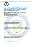 NR 565 - advanced pharmacology midterm &ndash; Chamberlain &NewLine;NEWEST TEST EXAM 100 COMPREHENSIVE QUESTIONS &NewLine;&sol;FREQUENTLY MOST TESTED QUESTIONS AND VERIFIED &NewLine;SOLUTIONS&sol;GET IT 100&percnt; ACCURATE&excl;&excl;  
