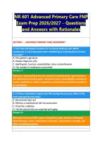 NR 601 Advanced Primary Care FNP &NewLine;Exam Prep 2026&sol;2027 &ndash; Questions &NewLine;and Answers with Rationales 