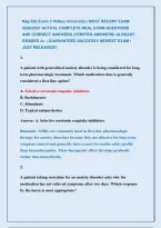 Nsg 552 Exam 2 Wilkes University&vert;&vert; MOST RECENT EXAM &NewLine;2026&vert;2027 ACTUAL COMPLETE REAL EXAM QUESTIONS            &NewLine;AND CORRECT ANSWERS &lpar;VERIFIED ANSWERS&rpar; ALREADY &NewLine;GRADED A&plus; &vert; GUARANTEED SUCCESS&excl;&excl; NEWEST EXAM &vert; &NewLine;JUST RELEASED&excl;&excl;