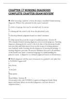 CHAPTER 17 NURSING DIAGNOSIS COMPLETE CHAPTER EXAM REVIEW&period;pdf&NewLine;&NewLine;