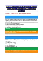 NR 601 Cardiovascular & Respiratory Disorders &NewLine;Exam Review &ndash; Questions and Answers with &NewLine;Rationales