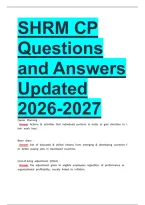 SHRM CP Questions and Answers Updated 2026