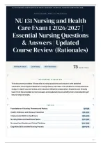 NU 131 Nursing and Health Care Exam 1 2026&sol;2027 &vert; Essential Nursing Questions & Answers &vert; Updated Course Review &lpar;Rationales&rpar;