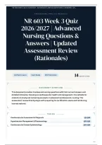 NR 603 Week 3 Quiz 2026&sol;2027 &vert; Advanced Nursing Questions & Answers &vert; Updated Assessment Review &lpar;Rationales&rpar;