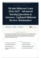 NR 606 Midterm Exam 2026&sol;2027 &vert; Advanced Nursing Questions & Answers &vert; Updated Midterm Review &lpar;Rationales&rpar;