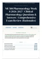 NR 508 Pharmacology Week 8 2026&sol;2027 &vert; Clinical Pharmacology Questions & Answers &vert; Comprehensive Exam Review &lpar;Rationales&rpar;