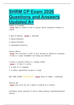SHRM CP Exam 2026 Questions and Answers Updated A