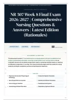 NR 507 Week 8 Final Exam 2026&sol;2027 &vert; Comprehensive Nursing Questions & Answers &vert; Latest Edition &lpar;Rationales&rpar;
