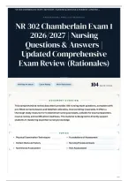 NR 302 Chamberlain Exam 1 2026&sol;2027 &vert; Nursing Questions & Answers &vert; Updated Comprehensive Exam Review &lpar;Rationales&rpar;