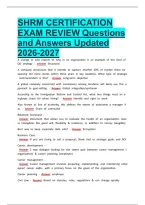 shrm-cp - shrm certified professional exam  latest 2026 &vert; 2027 package deal Questions and Answers All Verified