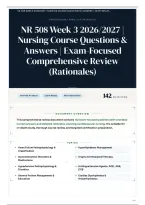 NR 508 Week 3 2026&sol;2027 &vert; Nursing Course Questions & Answers &vert; Exam-Focused Comprehensive Review &lpar;Rationales&rpar;