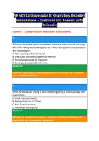 NR 601 Cardiovascular & Respiratory Disorders &NewLine;Exam Review &ndash; Questions and Answers with &NewLine;Rationales