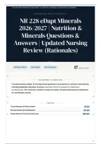 NR 228 eDapt Minerals 2026&sol;2027 &vert; Nutrition & Minerals Questions & Answers &vert; Updated Nursing Review &lpar;Rationales&rpar;