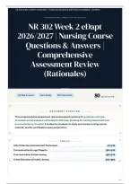NR 302 Week 2 eDapt 2026&sol;2027 &vert; Nursing Course Questions & Answers &vert; Comprehensive Assessment Review &lpar;Rationales&rpar;