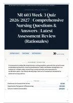NR 603 Week 3 Quiz 2026&sol;2027 &vert; Comprehensive Nursing Questions & Answers &vert; Latest Assessment Review &lpar;Rationales&rpar;