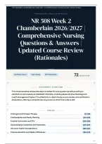 NR 508 Week 2 Chamberlain 2026&sol;2027 &vert; Comprehensive Nursing Questions & Answers &vert; Updated Course Review &lpar;Rationales&rpar;