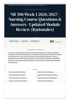 NR 508 Week 1 2026&sol;2027 &vert; Nursing Course Questions & Answers &vert; Updated Module Review &lpar;Rationales&rpar;