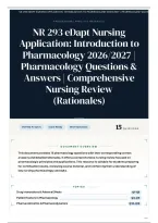 NR 293 eDapt Nursing Application꞉ Introduction to Pharmacology 2026&sol;2027 &vert; Pharmacology Questions & Answers &vert; Comprehensive Nursing Review &lpar;Rationales&rpar;