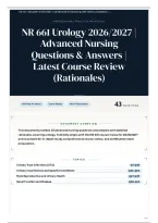 NR 661 Urology 2026&sol;2027 &vert; Advanced Nursing Questions & Answers &vert; Latest Course Review &lpar;Rationales&rpar;