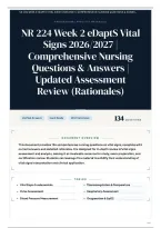 NR 224 Week 2 eDaptS Vital Signs 2026&sol;2027 &vert; Comprehensive Nursing Questions & Answers &vert; Updated Assessment Review &lpar;Rationales&rpar;