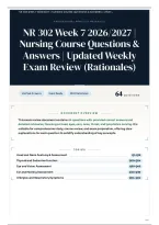 NR 302 Week 7 2026&sol;2027 &vert; Nursing Course Questions & Answers &vert; Updated Weekly Exam Review &lpar;Rationales&rpar;
