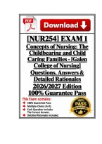 2026&sol;2027 Galen College of Nursing NUR254 Concepts of Nursing&colon; The Childbearing and Child Caring Families &vert; Questions&comma; Answers & Detailed Rationales&period;