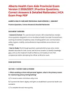Alberta Health Care Aide Provincial Exam Version 2 2026&sol;2027 &vert; Practice Questions&comma; Correct Answers & Detailed Rationales &vert; HCA Exam Prep PDF