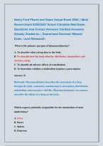 Henry Ford Pharm test Exams  &vert;&vert; Most Recent Exams 2026&vert;2027 