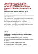Wilkes NSG 533 Exam 1 Advanced Pharmacology 2026&sol;2027 &vert; Practice Questions&comma; Correct Answers & Detailed Rationales &vert; Wilkes University Exam Prep PDF