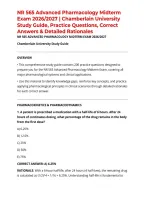 NR 565 Advanced Pharmacology Midterm Exam 2026&sol;2027 &vert; Chamberlain University Study Guide&comma; Practice Questions&comma; Correct Answers & Detailed Rationales