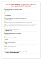 On the Test RNC 2026／2027 ｜ Actual Questions and Answers Latest Updated 2026／2027 &lpar;Graded A&plus;&rpar;