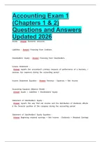 Accounting Exam 1 &lpar;Chapters 1 & 2&rpar; Questions and Answers Updated 2026&period;pdf&NewLine;&NewLine;