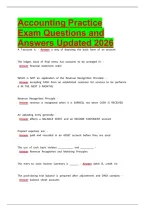Accounting Practice Exam Questions and Answers Updated 2026