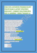 NURS 5334 Exam 2 2026 &vert; Advanced Pharmacology Q&A Guide