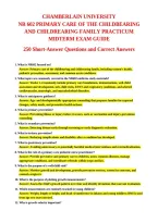 NR 602 PRIMARY CARE OF THE CHILDBEARING AND CHILDREARING FAMILY PRACTICUM MIDTERM EXAM GUIDE&NewLine;250 Short-Answer Questions and Correct Answers&NewLine;