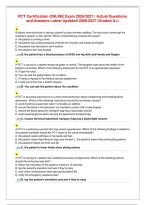 PCT Certification ONLINE Exam 2026／2027 ｜ Actual Questions and Answers Latest Updated 2026