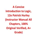 A Concise Introduction to Logic&comma; 12e by Patrick Hurley&colon; Instructor Manual with All Chapters and Verified Answers&NewLine;&NewLine;