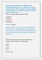 NCCCO RIGGER 1 EXAM ACTUAL EXAM 2026 &vert;&vert; MOST &NewLine;RECENT EXAM 2026&vert;2027 ACTUAL COMPLETE REAL EXAM &NewLine;QUESTIONS AND CORRECT ANSWERS &lpar;VERIFIED ANSWERS&rpar; &NewLine;ALREADY GRADED A&plus; &vert; GUARANTEED SUCCESS&excl;&excl; NEWEST &NewLine;EXAM &vert; JUST RELEASED&excl;&excl;