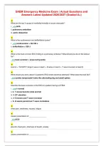 SAEM Emergency Medicine Exam ｜ Actual Questions and Answers Latest Updated 2026／2027 &lpar;Graded