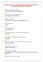 SAEM Final Exam Q-s 2026／2027 ｜ Actual Questions and Answers Latest Updated 2026／2027