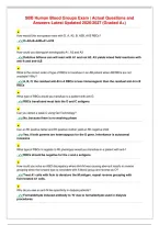 SBB Human Blood Groups Exam ｜ Actual Questions and Answers Latest Updated 2026／2027 &lpar;Graded