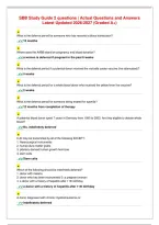 SBB Study Guide 2 questions ｜ Actual Questions and Answers Latest Updated 2026／2027 &lpar;Graded A&plus;&rpar;