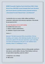 NREMT Paramedic Cognitive Exam Actual Exam 2026 &vert;&vert; Most &NewLine;Recent Exam 2026&vert;2027 Actual Complete Real Exam Questions &NewLine;And Correct Answers &lpar;Verified Answers&rpar; Already Graded A&plus;              &NewLine;&vert; Guaranteed Success&excl;&excl; Newest Exam &vert; Just Released&excl;&excl; 