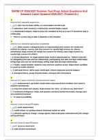SHRM CP 2026／2027 Summer Test Prep｜ Actual Questions And Answers Latest Updated 2026／2027