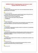 SHRM CP EXAM ｜ Actual Questions And Answers Latest Updated 2026／2027 &lpar;Graded A&plus;&rpar;&period;