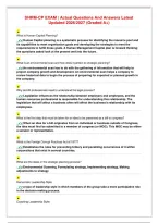 SHRM-CP EXAM ｜ Actual Questions And Answers Latest Updated 2026／2027 &lpar;Graded A&plus;&rpar;