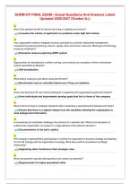 SHRM-CP FINAL EXAM ｜ Actual Questions And Answers Latest Updated 2026／2027 &lpar;Graded A&plus;&rpar;&period;