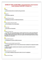 SHRM-CP FINAL EXAM PREP ｜ Actual Questions And Answers Latest Updated 2026／2027 &lpar;Graded